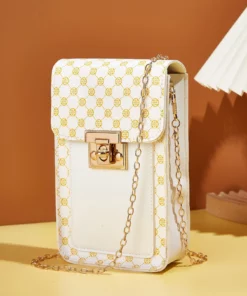 White & Gold Satchel Handbag