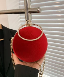 Red Stylish Evening Ball Bag