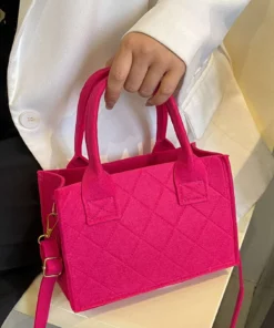 Hot Pink Detail Stitched Handbag