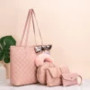 Pink Quilted Bag Set