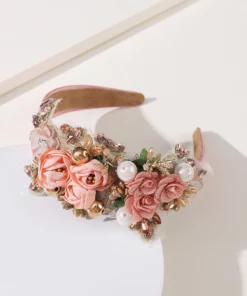 Coral Pink Floral Headband