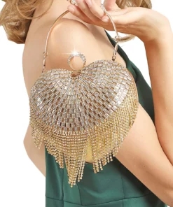 Gold Heart Dangle Handbag