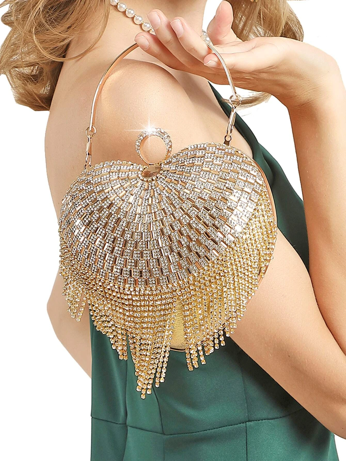 16673019425d7588360cd13480d0bafdd520f23df9 Gold Heart Dangle Handbag